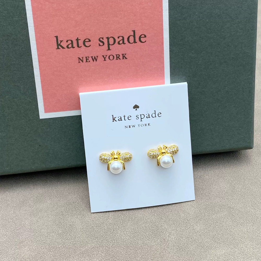 kate spade Zircon Pearl Spider Shape Metal Earrings